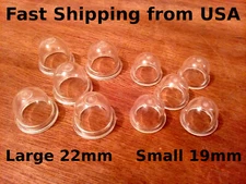 10pc Carburator Primer Bulb Assortment, 5pc Small 19mm & 5pc Large 22mm