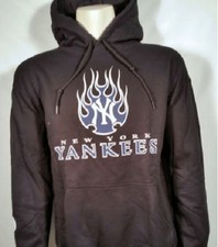 NEW YORK YANKEES BASE BALL AMERICAN PASTIME SPORT FANS FIRE LOGO HOODIE M-2XL