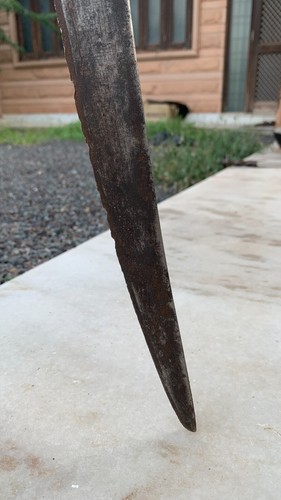 Vintage Old Hand Forged Iron Hilt Mughal King Hand Carving Sword Katar Talwar - Picture 10 of 12