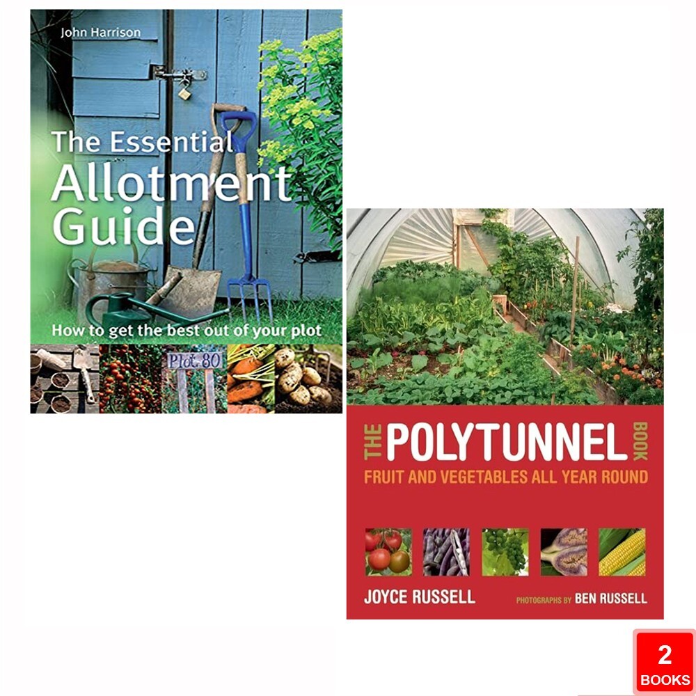 Polytunnel Book Joyce Russell,Essential Allotment Guide John Harrison 2 Books
