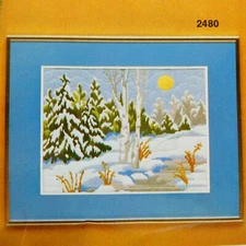 Artcraft Concepts  Winter Birches  Longstitch Needlepoint  Kit 2480 Snow Trees