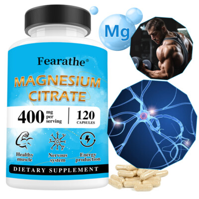 Magnesium Citrate Capsules 400mg per Serving - Maximum Potency Capsules
