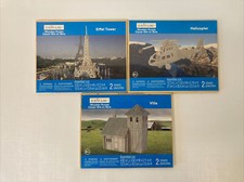 Helicopter, Villa,  Eiffel Tower Wooden 3D Puzzles By Creatology All New