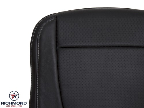 2017-2018 Ford F250 F350 Lariat-Driver Side Bottom PERF Leather Seat Cover Black - Picture 10 of 12