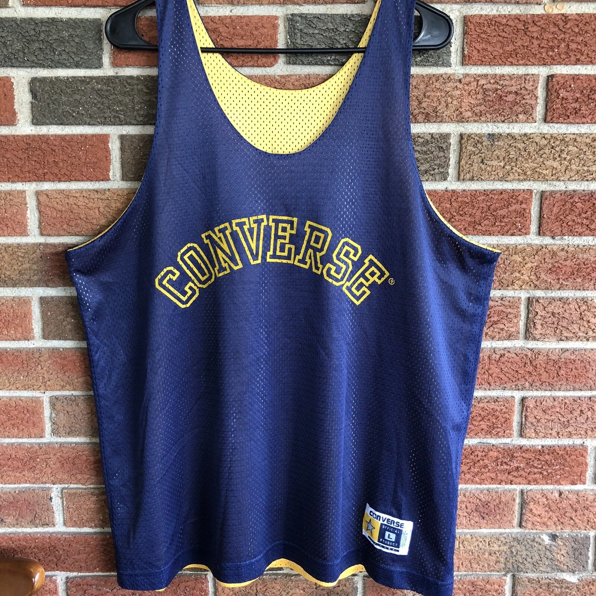 Vintage Converse Basketball Jersey Reversible Blue Yellow Large eBay
