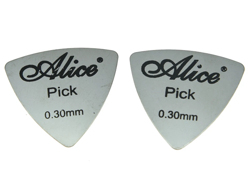 30 piezas Selecciones de guitarra Alice púas triangulares de acero inoxidable con 0,3 mm de grosor Foto 2 de 3