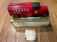 Ertl 1930 Diamond T Texaco Fuel Tanker Die-Cast Truck Coin Bank W/ Key Vtg 1990