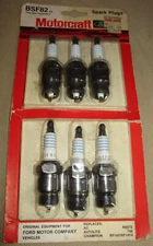 Ford Motorcraft Set of Six NOS Spark Plugs - BSF82 - BSF82K6 - Suppressor Type