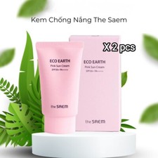  2 pcs ECO Earth Pink Sun Cream SPA 50 /PA  Kem Chong Nang The Saem