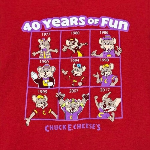 Kids size small Chuck E Cheese t-shirt celebrating 40 years of fun - Picture 2 of 6