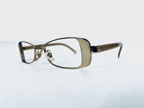 Calvin Klein Gold Metal Rectangular Glasses Lucite Temples Italy 48 18 135