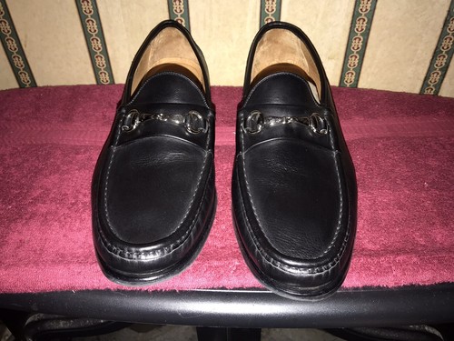 ALLEN EDMONDS LUCCA BLACK LEATHER HORSE BIT LOAFERS SIZE 11 D MADE IN ITALY - Picture 2 of 8
