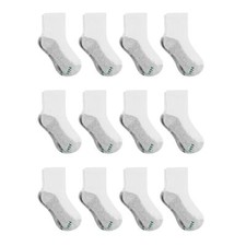 Hanes boys Extra Durable Ankle Multipack athletic socks, White, Medium US