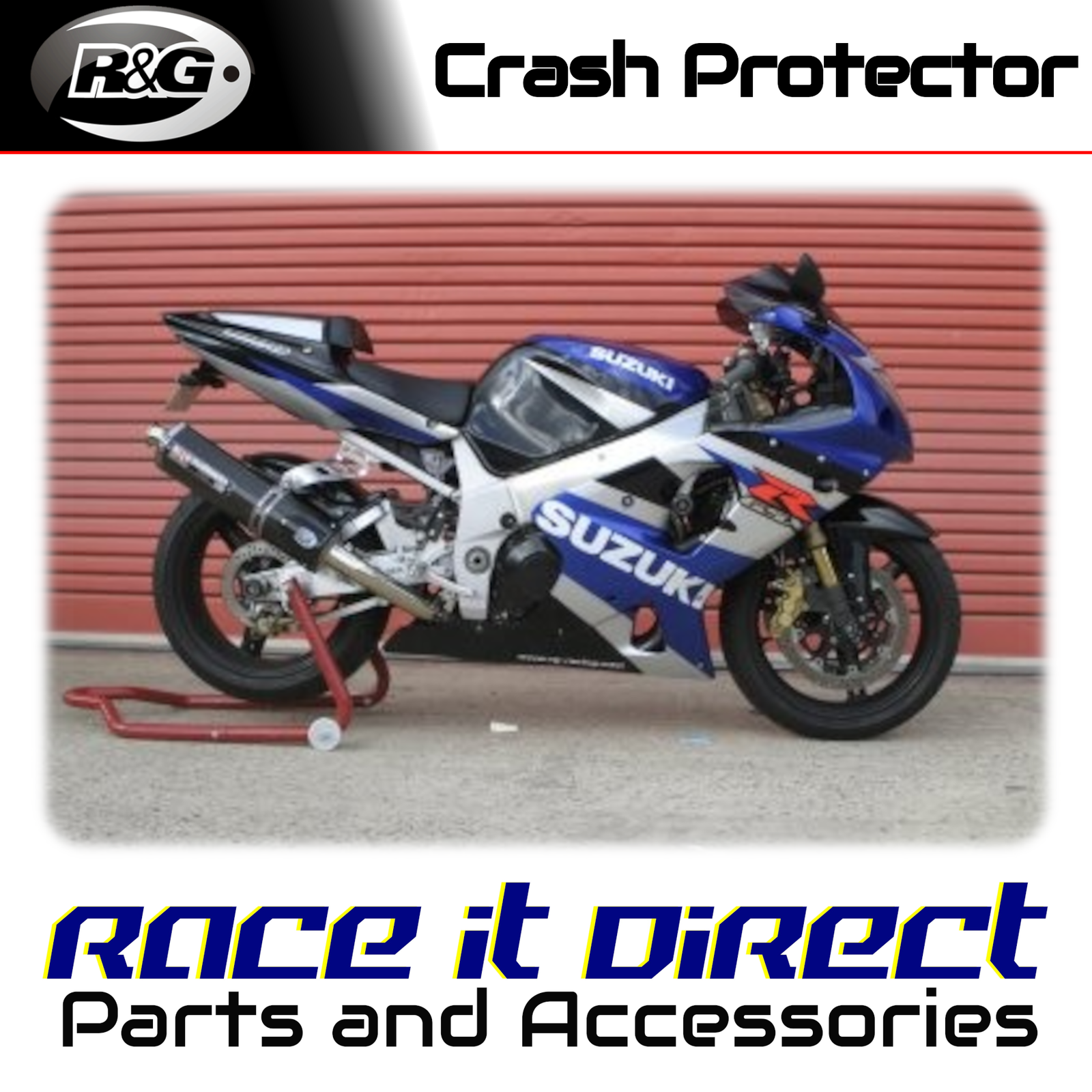 Crash Protectors for Suzuki GSX-R1000 2001-2002 White R&G