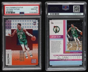 2017-18 Panini Status Rookies Orange Jayson Tatum #128 PSA 10 GEM MT Rookie RC