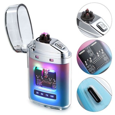 USB Rechargeable Dual Arc Plasma Electric Lighter Flameless Windproof Lighter US