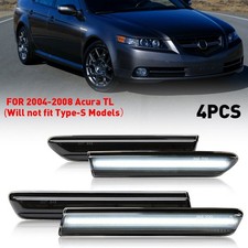 White LED Front Rear Bumper Side Marker Indicator Lights For 04-08 Acura TL B