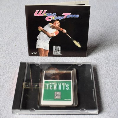 World Court Tennis Turbo Grafx 16 HuCard Case Manual & Sleeve TG 16