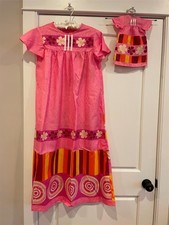 Girl Doll Matching Clothes Outfits Size 14 Girls and 18 inch Doll Pink Dress