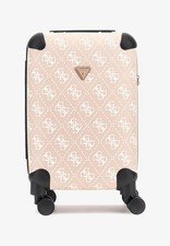 Valigia Trolley GUESS Berta 18" Rosa Rigido Logo 4G Bagaglio a Mano Donna Cabina