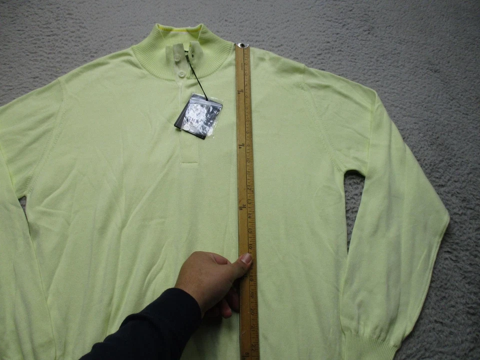 Suéter Ermenegildo Zegna Para Hombres L Amarillo Cuello Simulado Manga Larga Pullover Informal Foto 2 de 4