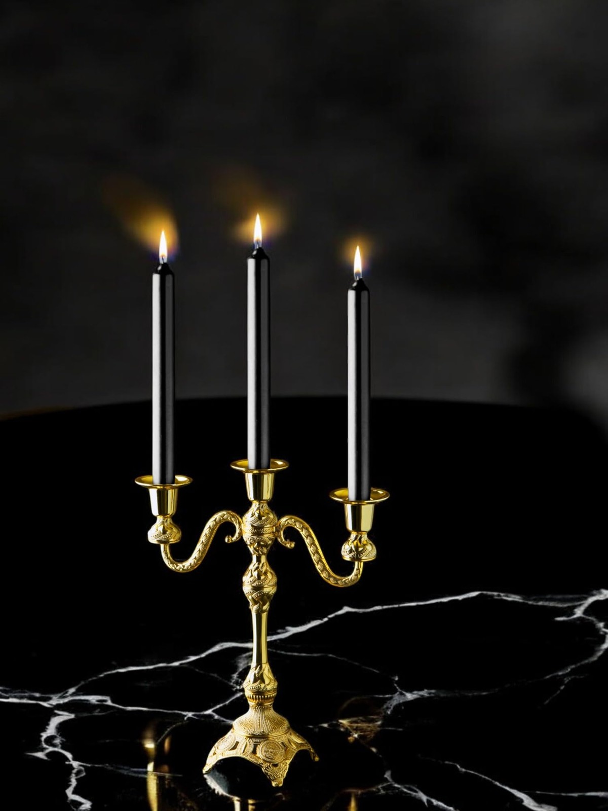 3-Arm Candle Holder - Decorative Zamac Candelabra for Elegant Home Decor, Hol...