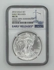 2016 $1 American Silver Eagle NGC MS70 Early Releases 30th Anniversary