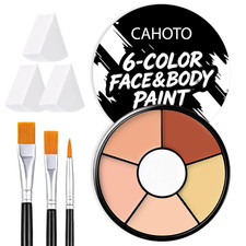 6 Colors Flesh Face Body Paint with 3 Sponges 3 Brushes