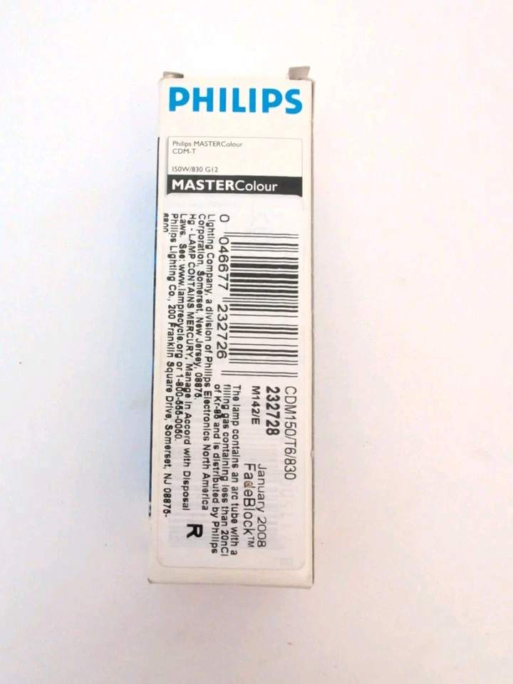 Philips MASTERcolor 232728 CDM-T T6 G12 150W  14000 Lumens  3000K NOS - Image 2 of 2