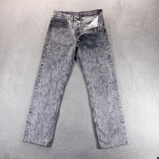 VTG Levis 501 Jeans Mens 31x29 Gray Straight Acid Wash Made in USA 80s