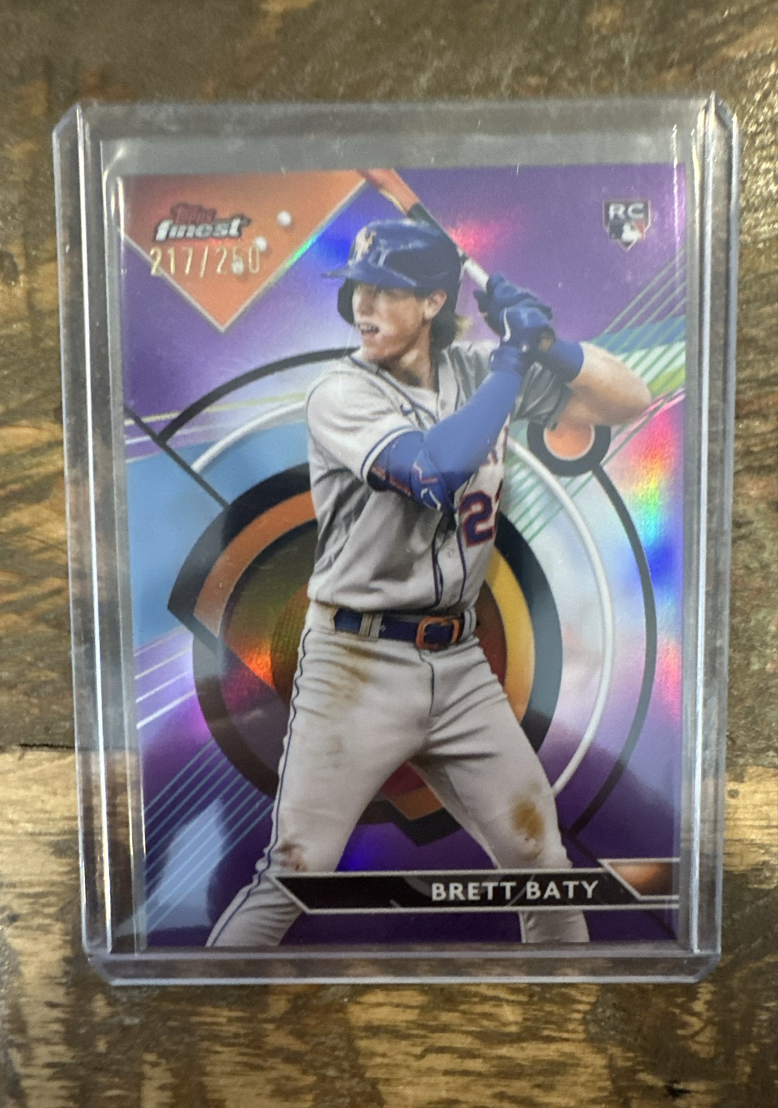 2023 Topps Finest - Brett Baty #40 Purple Refractor /250 (RC)