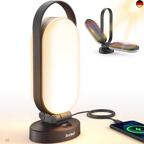 Jeebel Campinglampe Solar, Led Solar Camping Laterne Mit 5000Mah Notstrom-image
