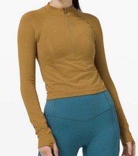 Lululemon Swiftly Tech 12 Zip 2.0 Cool Shirt Spiced Bronze Tuscan Gold Size 6 Lululemon Swiftly Tech 12 Zip 2.0 Cool Shirt Spiced Bronze Tuscan Gold Size 6