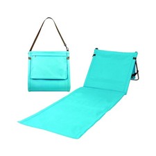 Bo-Toys Portable Beach Mat Lounge Chair and Tote Plain Blue 