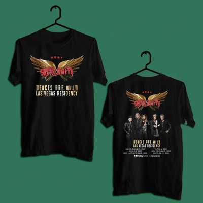 DEUCES ARE WILD LAS VEGAS RESIDENCY AEROSMITH TOUR 2022 TWO SIDED T SHIRT