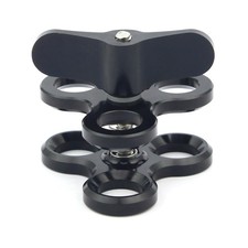 1 Inch Ball Head Butterfly Clip Camera Diving Triple Clamp Mount Adapter