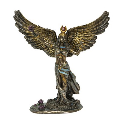 Veronese Design 11 3/8'' Egyptian Goddess Isis Resin Sculpture Cast Bronze Finish