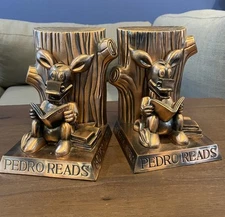 Boy Scouts of America Pedro Reads Copper Tone Boys Life Bookends Set - Loose
