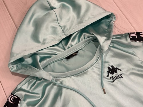 Kappa x Juicy Couture Pullover Satin Style Cropped Hoodie Size Medium ? - Picture 4 of 14