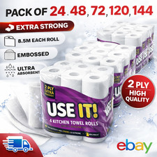 Kitchen Rolls Paper Towel 2ply Embossed Absorbent Hand Wipes White Tissue Bulk