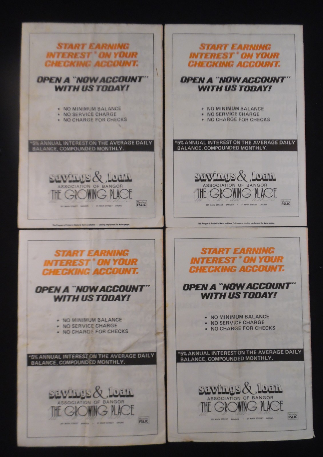 4 BANGOR RACEWAY HARNESS RACING PROGRAMS From 1976 W. Parker, Jr., F. Parker  +