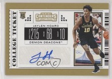 2019-20 Panini Contenders Draft Picks College Ticket Jaylen Hoard #93 Auto 0c2
