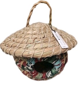 Hand Woven Sari Birdhouse, Ten Thousand Villages, NWT, 9wx6h Straw, $32anthropol