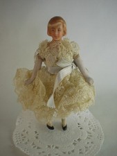 Dollhouse Girl / Lady Doll Miniature Bisque Antique Germany 1920s - 1:16, 1:12