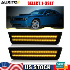 For 08-14 Dodge Challenger Smoke Front Side Marker Led Lamp Strip Bumper Set Sl For 08-14 Dodge Challenger Smoke Front Side Marker Led Lamp Strip Bumper Set Sl