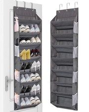 Over the Door Shoe Organizer Hanging with 8 Mesh Pockets 8 Wire Large Deep Po...