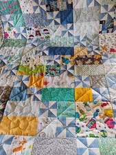 Handmade Quilted Blue Baby Boy Quilt