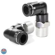 Male Elbow 1/4 Inch Tube OD x 1/8 Inch NPT Thread 90 Push to Connect Fittings...