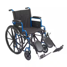 Drive Medical Wheelchair blue stripes with foldable desk arm 20" seat footre