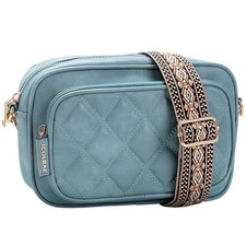 Quilted Crossbody Bags for Women,Trendy Vegan Leather Small Crossbody Blue